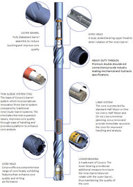 Triple Tube Core Barrel สำหรับ Oil Deep hole ตัวอย่าง Coring ธรรมดา Triple Tube Wireline System