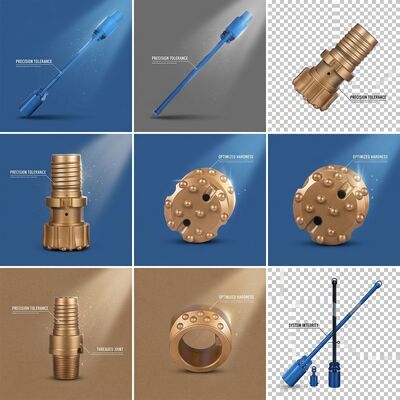 คุณภาพ DTH Multi-Purpose Hammer Button Bits 152mm QL60 ความดันอากาศสูงสําหรับเหมืองแร่ น้ําดี การเจาะภูมิอากาศ โรงงาน